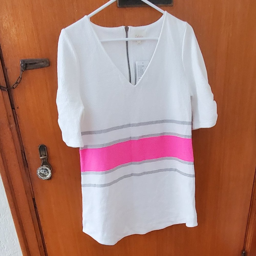 Anthropologie Deletta Striped Textured Tunic Top, Size L NWT